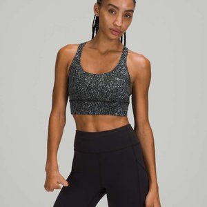 Lululemon Energy Bra Long Line Topography Rhino Grey Multi Sz 8
